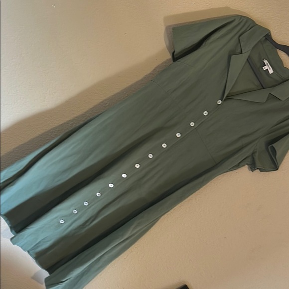 MADEWELL Sage Green Button-Down Midi Dress - Picture 3 of 5